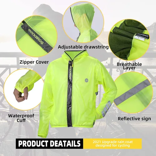 Vista 3 de ROCKBROS Ciclismo chaqueta de lluvia para hombres pantalones de bicicleta 100 impermeable ciclismo traje transpirable ciclismo chaqueta pantalones