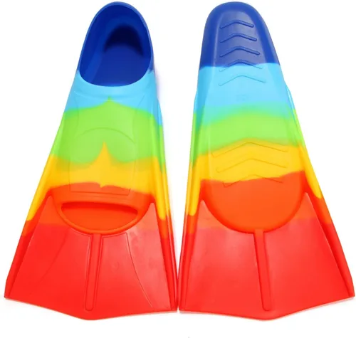 Vista 28 de Aletas de natación para niños, aletas de entrenamiento de natación de hoja corta para jóvenes