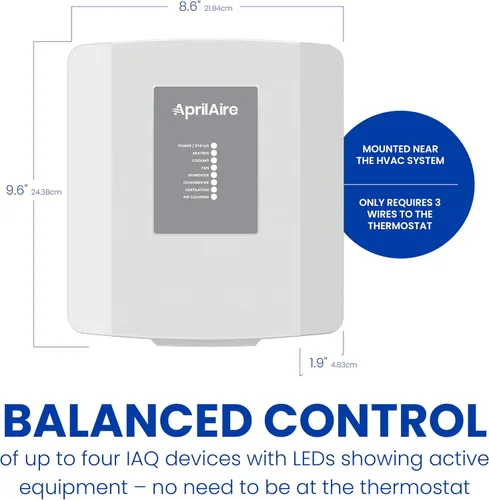 Vista 5 de AprilAire 8910W Termostato programable Wi-Fi de pantalla táctil con control IAQ; compatible con Amazon Alexa y Google Assistant