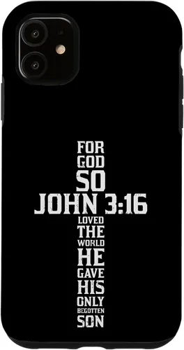 Vista 8 de iPhone 16 Cross John 3:16 Verso Biblia Dios Jesús Fe Cristiano Estuche de regalo