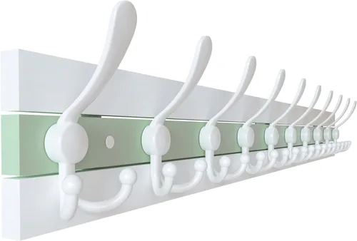 Vista 18 de SKOLOO Perchero de pared montado en la pared de estilo rústico: Perchero de pared de pino de madera auténtica de 40,6 cm de orificio a orificio