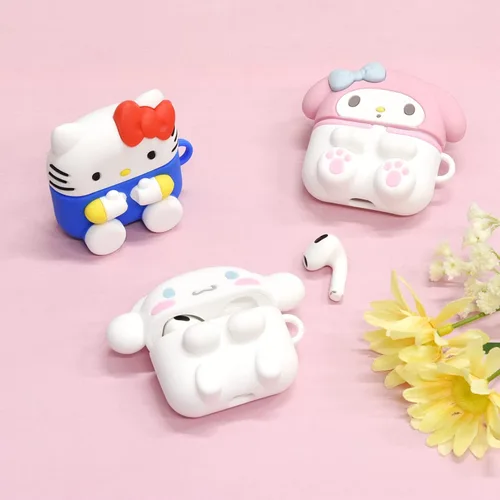 Vista 5 de Gourmandise SANG-191CN - Funda de silicona para AirPods de personajes Sanrio (3ª generación), rollo de canela