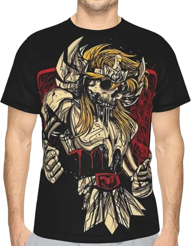 Vista 4 de Saint Anime Seiya - Camiseta de manga corta para hombre, suave, casual, unisex, cuello redondo, camiseta de entrenamiento