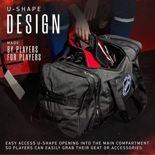 Vista 5 de Franklin Sports NHL Bolsa de transporte de hockey sobre hielo – Bolsa de equipo de primera calidad para equipo de hockey – Bolsa grande expandible