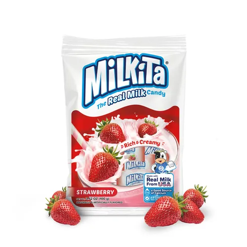 Vista 16 de Milkita Caramelo cremoso de leche de plátano – Dulces saludables bajos en azúcar con leche real para niños y adultos – Caramelos sin grasa y sin