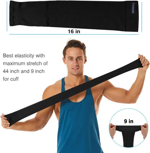 Vista 4 de KMMIN - Mangas para brazo con protección de rayos ultravioleta para conducción, ciclismo, golf, baloncesto.