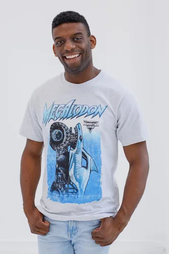 Vista 4 de Monster Jam Camiseta Adulto Grave Digger El Toro Loco Megalodon