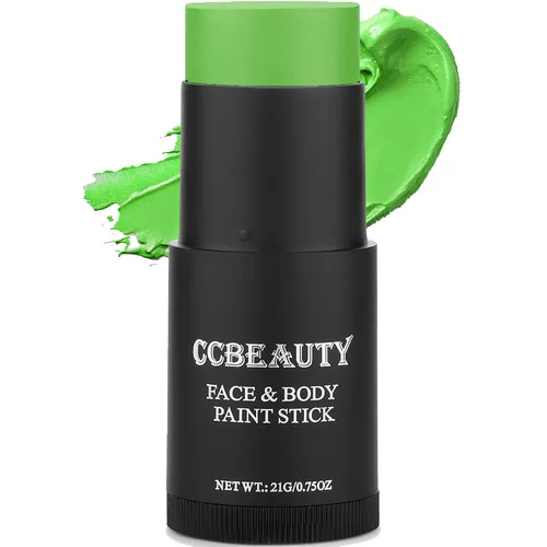 Vista 14 de CCbeauty Barra de pintura facial negra, kit de pintura facial, base de maquillaje SFX de cobertura completa, pintura corporal profesional no tóxica