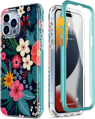 Vista 9 de Esdot Funda para iPhone 15 Pro con protector de pantalla integrado, funda duradera con diseños de moda para mujeres y niñas, elegante funda Piedra