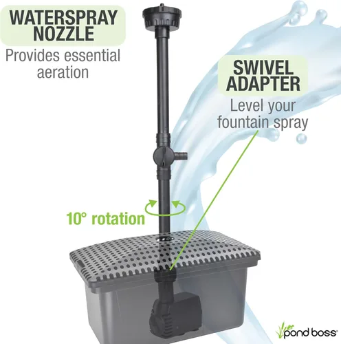 Vista 4 de Kit de filtro medio Pond Boss con bomba para estanques y características de agua