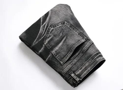 Vista 5 de Jeans elásticos ajustados para hombre, jeans ajustados rasgados para hombre, pierna recta, cómodos, cintura flexible, pantalones de mezclilla tipo