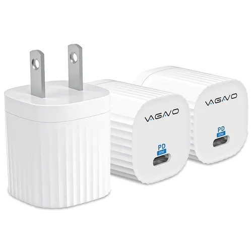 Vista 8 de Paquete de 3 bloques de carga para iPhone 17/16/15, cargador USB C Negro