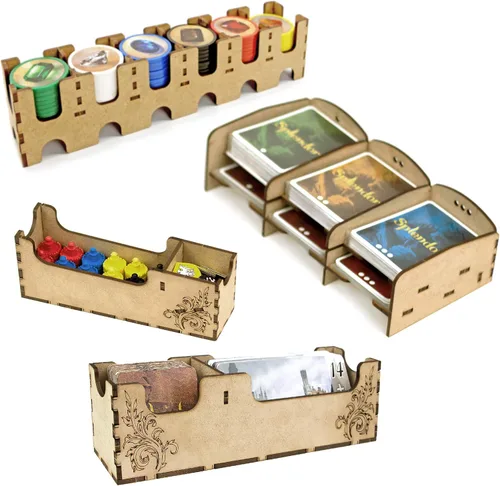 Vista 3 de TowerRex Organizador para juegos de mesa Splendor y expansión Cities of Splendor, inserto de almacenamiento, actualización de accesorios