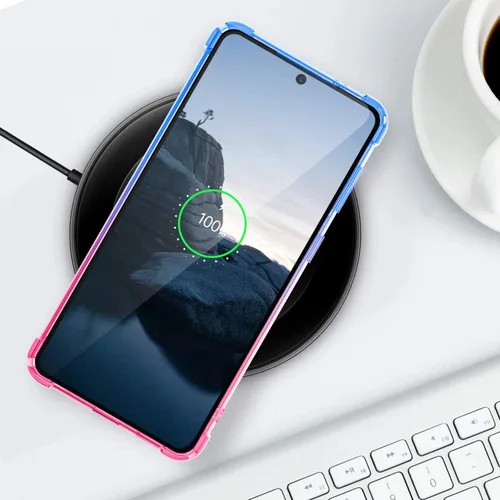 Vista 7 de Funda para Galaxy S21 Plus - Funda protectora delgada transparente con degradado para Samsung Galaxy S21 Plus de 6.7 pulgadas 2021 (rosa azul)
