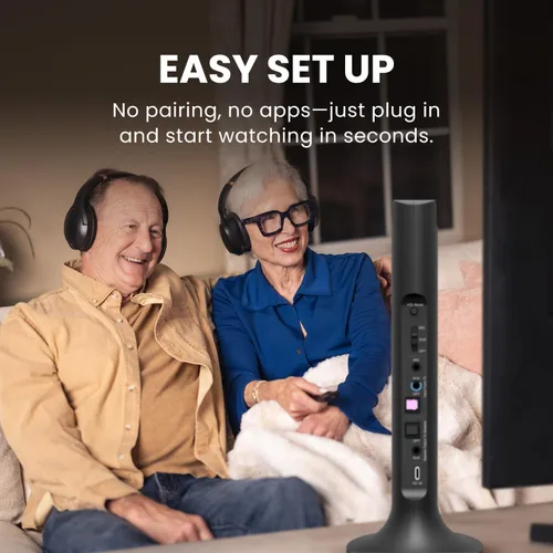 Vista 5 de Avantree Duet - Auriculares inalámbricos duales para ver televisión, voz clara y volumen alto para personas mayores y personas con dificultades