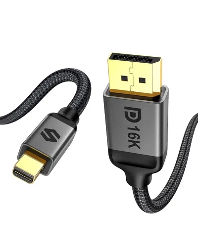 Vista 8 de Silkland Cable Mini DisplayPort a DisplayPort 2.1 de 16 K a 60 Hz, 6.6 pies
