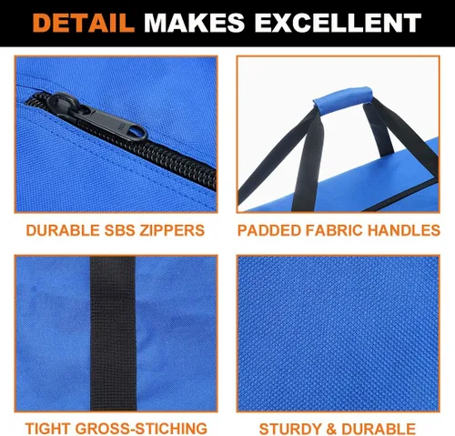 Vista 5 de COOLBEBE Bolsa de lona deportiva Bolsa de equipaje de viaje extra grande con cremallera mejorada, duradera y resistente al agua, Azul Patchwork
