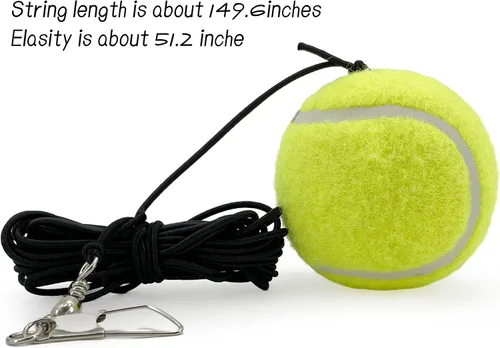 Vista 2 de Pelotas de tenis con cuerda, paquete de 6, verde, herramienta de entrenamiento de tenis