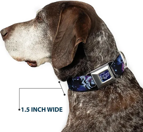 Vista 7 de Collar de perro hebilla de cinturón de seguridad Buzz Lightyear Poses Galaxy Blues 9 a 15 pulgadas 1.0 pulgadas de ancho
