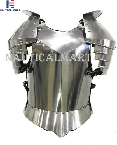 Vista 2 de NauticalMart Medieval Times - Protector de hombro de acero para placa de pecho diseño de guerrero