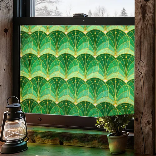Vista 9 de Película 3D para ventana de vitral, película decorativa de privacidad para ventana de baño, puerta delantera, hogar, bloqueo solar, control