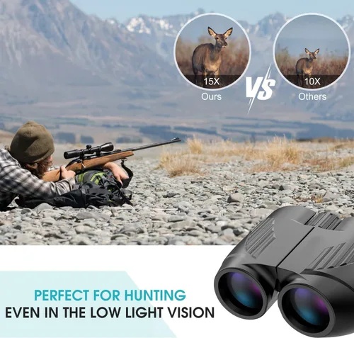 Vista 5 de Binoculares de alta resolución [óptica de 12 x 25] Clear Vision Tamaño compacto para viajes, camping, senderismo, observación de aves, vida