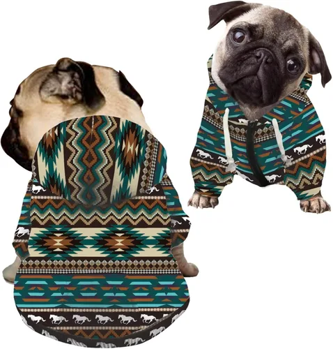 Vista 42 de Howilath Sudaderas con la bandera estadounidense para perros medianos, abrigo de invierno con diseño de pata de cachorro, ropa cálida con capucha