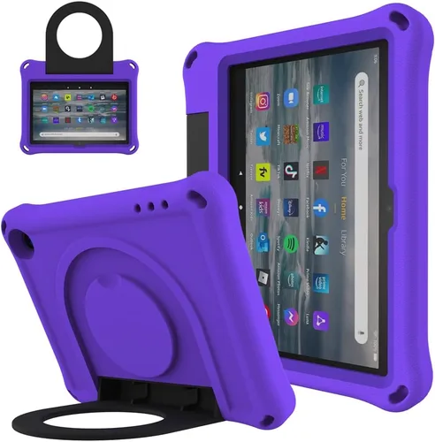 Vista 9 de JGY - Funda para niños Fire 7 2022 de Amazon Fire 7 EVA, a prueba de golpes, con soporte de asa, resistente a prueba de niños, para Fire 7 2022