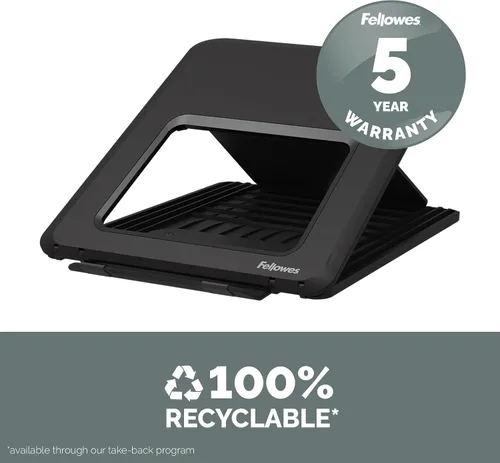 Vista 7 de Fellowes Breyta - Soporte para laptop para el hogar y la oficina, 12 ajustes de altura, tamaño de monitor de 15 pulgadas, color negro