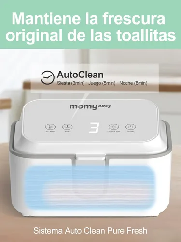 Vista 7 de MOMYEASY Calentador de Toallitas para Bebé, Dispensador de Toallitas de Gran Capacidad con 3 Modos de Temperatura, Calentador de Toallitas