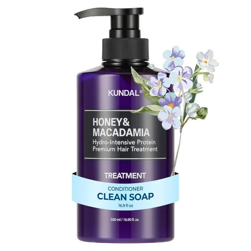 Vista 7 de KUNDAL Acondicionador Natural de Miel y Macadamia [Almizcle Blanco] Cuidado Capilar Coreano, Reparación del Daño, Hidratación Profunda, Fragancia