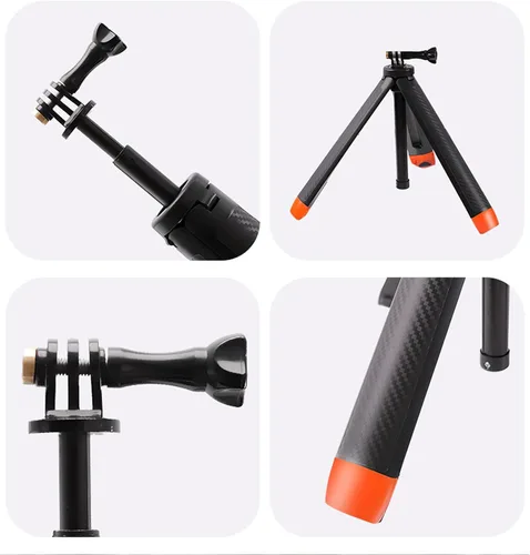 Vista 9 de Mini trípode extensible para cámara, 4 en 1 para selfie stick trípode flotante para selfie stick o agarre con tornillo de 1/4 pulgadas para Action 5