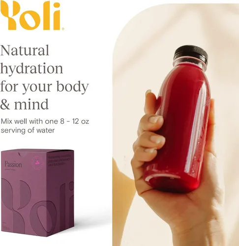 Vista 8 de Mezcla de bebida en polvo de energía Yoli® Passion - Mezcla natural para bebida energética para resistencia y resistencia, 30 sobres - Berry