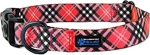 Vista 22 de Max and Neo NEO - Collar reflectante con hebilla de nailon para perro, donamos un collar a un rescate de perros por cada collar vendido (XS, negro)