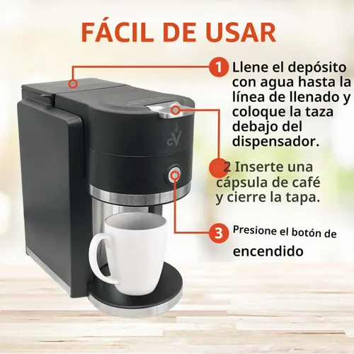 Vista 5 de Café Valet Barista - Cafetera de una sola porción, compatible con cápsulas de café K-Cup, diseño compacto Compatible con cápsulas de café K-Cup