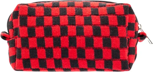 Vista 50 de PAZIMIIK Bolsa de Maquillaje a Cuadros para Bolso Portátil con Cremallera, Estuche Pequeño de Cosméticos para Accesorios de Viaje, Azul Ártico