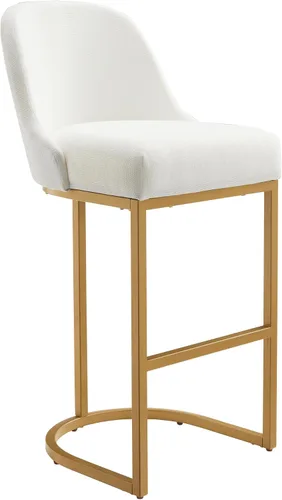 Vista 122 de Leick Home 214536 Barrelback Silla de comedor con base de metal, juego de 2, para comedor, asiento moderno de lino negro y base de metal dorado