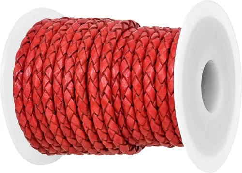 Vista 18 de GENIQUE Cordón de Cuero Trenzado Redondo Genuino, Cuerda de Cuero para Manualidades, Hacer Joyería, Collares, Pulseras (5 Metros)