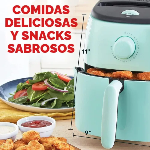 Vista 6 de Dash Tasti-Crisp - Freidora de aire pequeña, 2.6 cuartos de galón, 1-2 personas, aguamarina