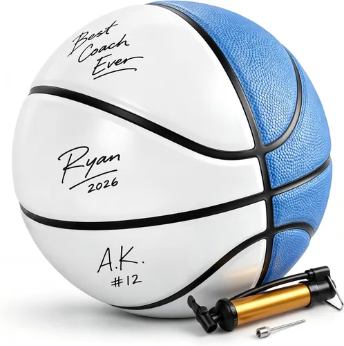 Vista 12 de Hiboom Autograph - Baloncesto firmado con bomba de aire, memorabilia, para premio, trofeo, banquete, senior, noche, hitos nocturnos, entrenador
