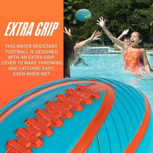 Vista 3 de Nerf Fútbol acuático para piscina y playa – Tidal Toss Pool Football para juegos acuáticos – Juguete perfecto para niños – Bola de agua de agarre
