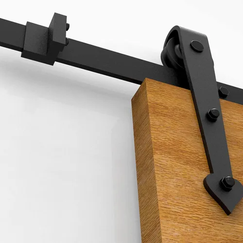 Vista 4 de CCJH Tope de puerta de granero 2 piezas para riel superior Accesorios de hardware de puerta corredera de riel plano Dispositivo de límite de parada