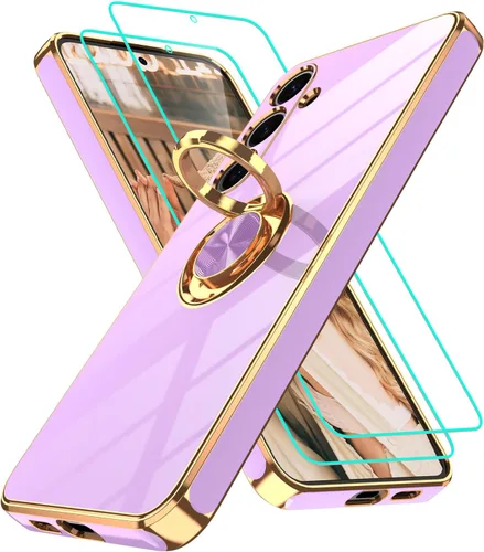 Vista 307 de Funda para Motorola Moto G 5G 2024: Funda Moto G Play 5G 2024 con 2 piezas de protectores de pantalla, soporte de anillo de rotación de 360°