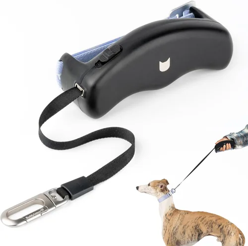 Vista 10 de Correa retráctil para perro de 5.6 pies, ajustable, suave, manos libres, correa retráctil de freno rápido con una sola mano para perros pequeños