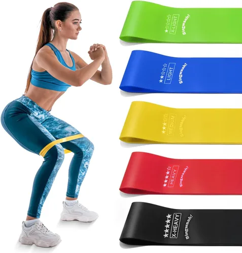 Vista 9 de Bingwaah Loop Resistance Exercise Bands – Fabric & Elastic Sets of Exercise Bands for Strength Training - Rehab, Yoga, Pilates & Home Workout with