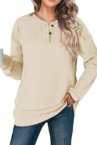 Vista 54 de KINGFEN Sudadera de manga larga con cremallera de un cuarto para mujer