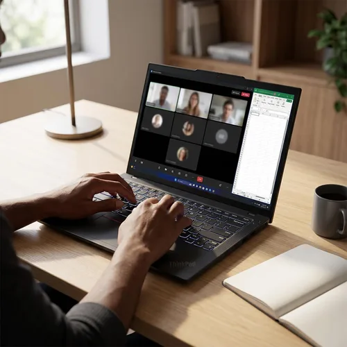 Vista 9 de Lenovo ThinkPad T14 Gen 6, Ultra 5 225U, 32GB DDR5, 1TB SSD, Win 11 Pro