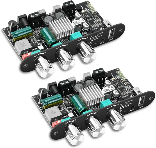Vista 13 de Daakro 2 placas amplificadoras Bluetooth ZK-1001B, placa amplificador de canal mono de 100 W con función de emparejamiento TWS, CC 7-24 V, entrada