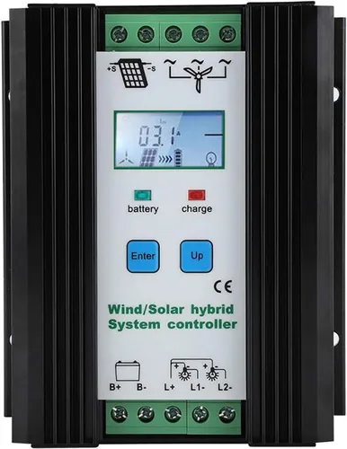 Vista 8 de CHRISK Controlador híbrido solar eólico de 9000 W PWM eólico controlador híbrido de energía solar controlador digital inteligente regulador de carga