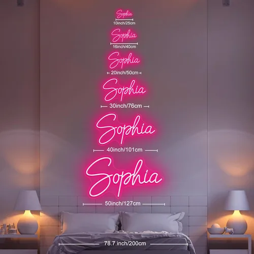 Vista 8 de Letrero de neón personalizado para decoración de pared, letrero de neón personalizable con nombre de neón LED, decoración de dormitorio, letrero